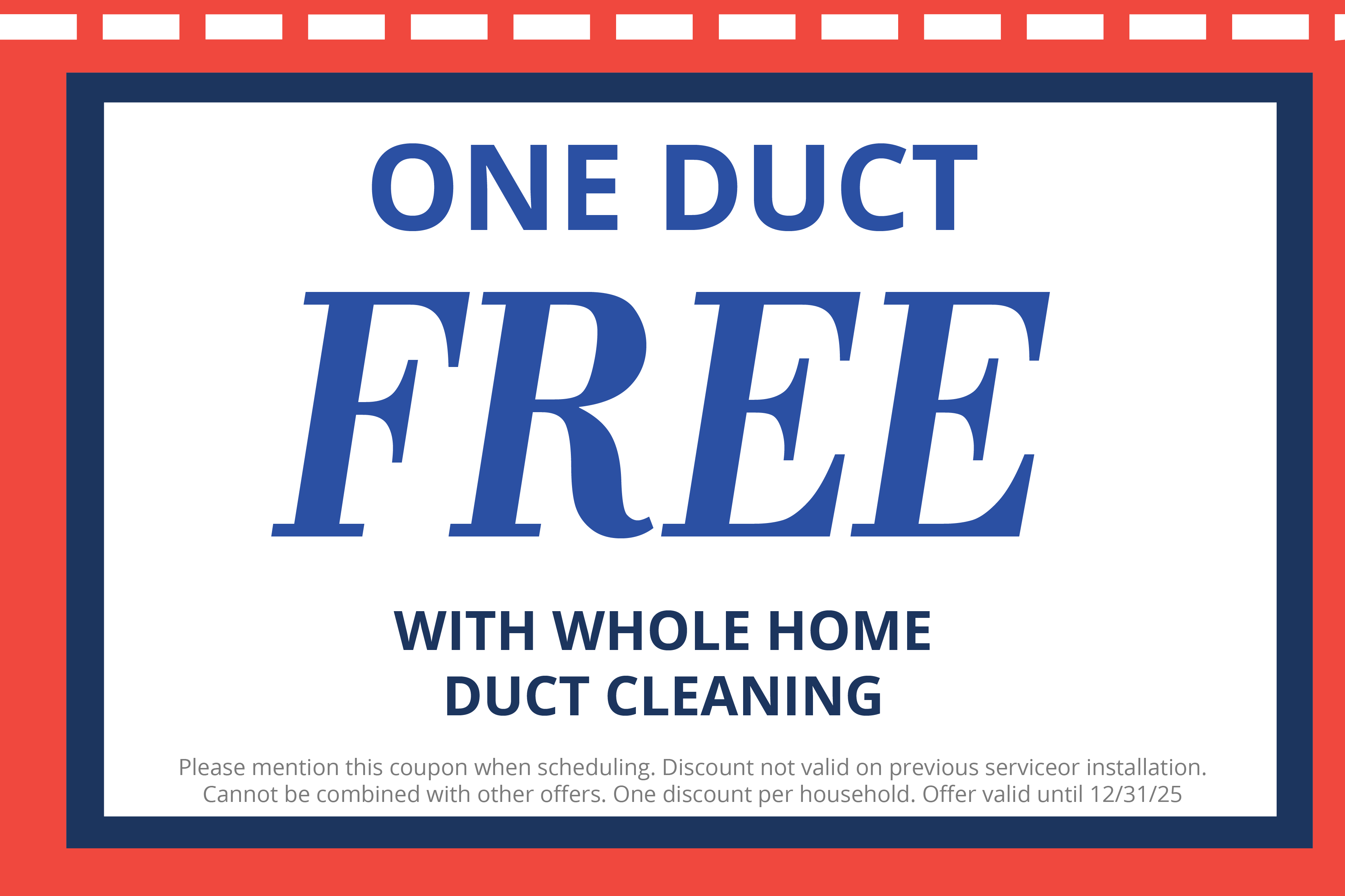 One Duct Free With Whole Home Cleaning