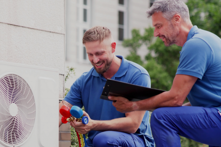 Expert Home Service team installing commercial HVAC equipment in Tampa Bay