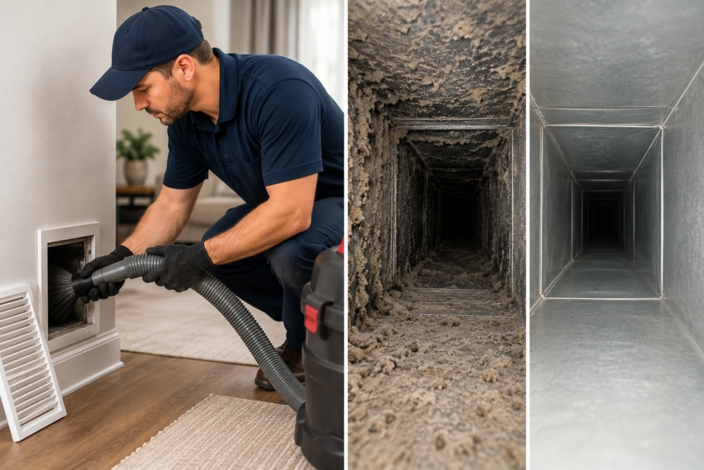 Air duct cleaning in a Tampa Bay home by Expert Home Service